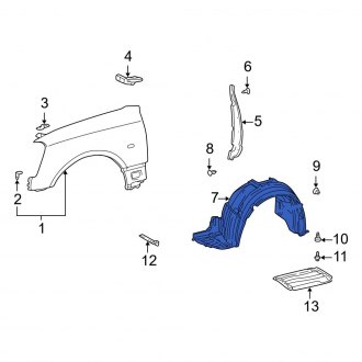 New OEM Front Right Fender Splash Shield Fits, 2001-2006 Lexus LS - Part # 5388550011