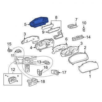 New OEM Rear Instrument Cluster Housing Cover Fits, 2001-2003 Lexus LS - Part # 8382150100