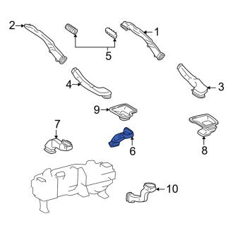 New OEM Rear Right Lower Instrument Panel Air Duct Fits, 2001-2003 Lexus LS - Part # 8721150070