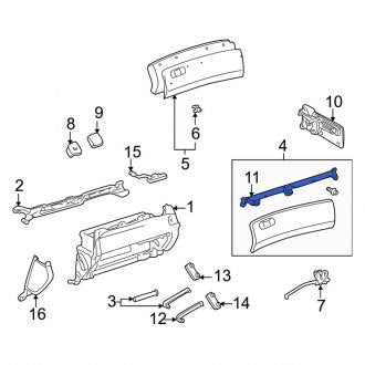 New OEM Front Upper Glove Box Door Hinge Fits, 2001-2003 Lexus LS - Part # 5550550060