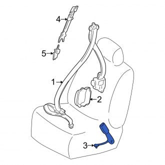 New OEM Rear Right Seat Belt Receptacle Fits, 2001-2006 Lexus LS - Part # 7338050190A1