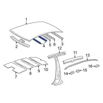 New OEM Roof Bow Fits, 2001-2003 Lexus LS - Part # 6314350030