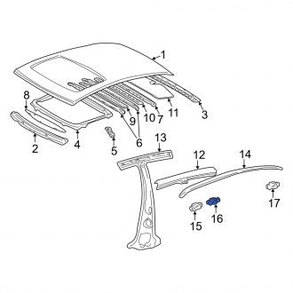 New OEM Genuine Lexus, Center Roof Drip Molding Clip - Part # 7556250020