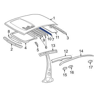 New OEM Roof Bow Fits, 2001-2006 Lexus LS - Part # 6314450020