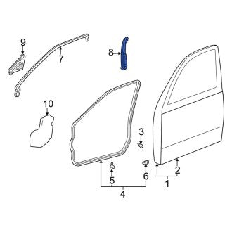 New OEM Front Right Lower Door Seal Clip Fits, 2001-2006 Lexus LS - Part # 6786550011