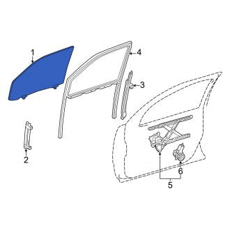 New OEM Front Left Door Glass Fits, 2001-2006 Lexus LS - Part # 6810250180