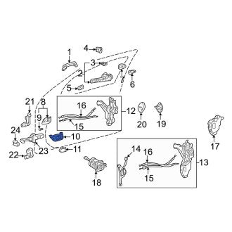 New OEM Rear Left Interior Door Handle Trim Fits, 2001-2006 Lexus LS - Part # 6928850020C0