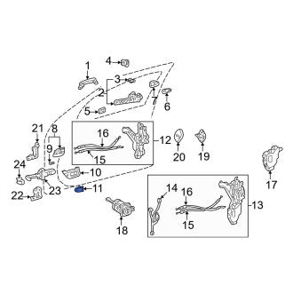 New OEM Rear Left Outer Interior Door Handle Trim Fits, 2001-2003 Lexus LS - Part # 6928850010A0