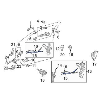 New OEM Front Door Latch Cable Fits, 2001-2006 Lexus LS - Part # 6975050040