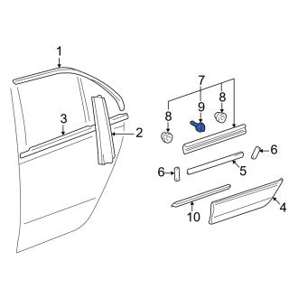 New OEM Genuine Lexus, Rear Upper Door Molding Clip - Part # 7539550110