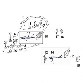 New OEM Rear Door Latch Cable Fits, 2001-2006 Lexus LS - Part # 6973050020