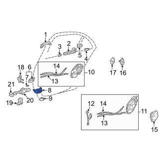 New OEM Rear Left Interior Door Handle Trim Fits, 2001-2006 Lexus LS - Part # 6928850020A1