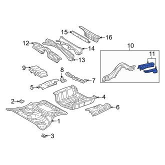 New OEM Rear Left Floor Side Rail Fits, 2001-2006 Lexus LS - Part # 5760250906