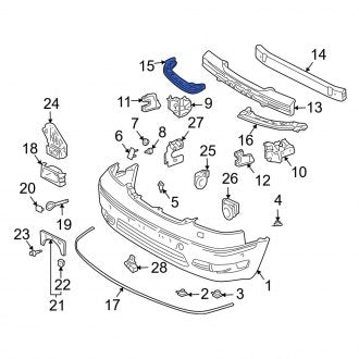 New OEM Front Right Upper Bumper Cover Reinforcement Fits, 2004-2006 Lexus LS - Part # 5213350030