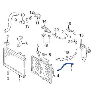 New OEM Upper Radiator Coolant Hose Fits, 2001-2006 Lexus LS - Part # 1657150180