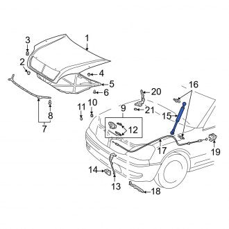 New OEM Right Hood Lift Support Fits, 2001-2005 Lexus LS - Part # 5344059115