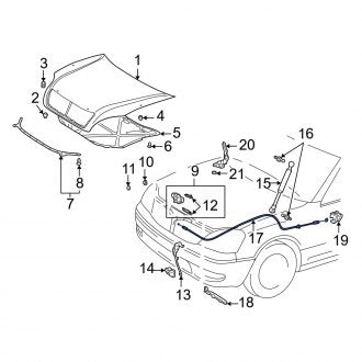 New OEM Front Hood Release Cable Fits, 2001-2006 Lexus LS - Part # 5363050060