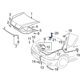 New OEM Front Right Hood Hinge Fits, 2001-2006 Lexus LS - Part # 5341050050