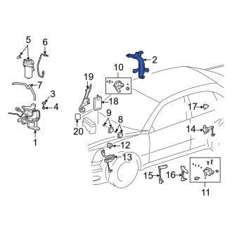 New OEM Air Suspension Compressor Bracket Fits, 2001-2006 Lexus LS - Part # 4891150040