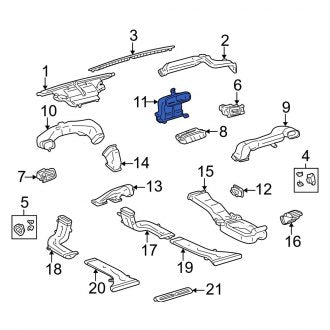 New OEM Front Left Lower Instrument Panel Air Duct Fits, 2004-2006 Lexus LS - Part # 8721150100