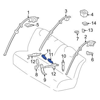 New OEM Rear Inner Seat Belt Receptacle Fits, 2004-2006 Lexus LS - Part # 7338050200B1