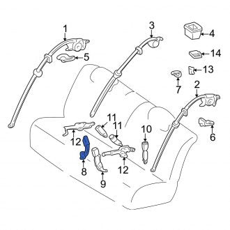 New OEM Rear Right Seat Belt Receptacle Fits, 2004-2006 Lexus LS - Part # 7338050190A2