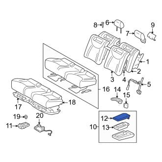 New OEM Rear Center Seat Armrest Cover Fits, 2004-2006 Lexus LS - Part # 7280550300A1