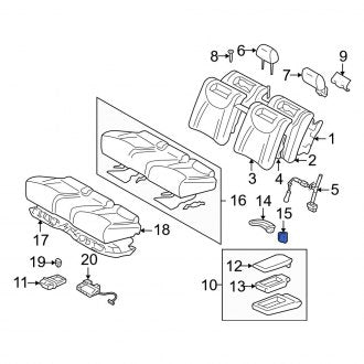 New OEM Rear Right Seat Hinge Cover Fits, 2004-2006 Lexus LS - Part # 7286850090A3