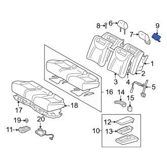 New OEM Rear Center Headrest Cover Fits, 2004-2006 Lexus LS - Part # 7187750020A2