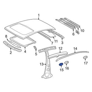 New OEM Genuine Lexus, Front Roof Drip Molding Clip - Part # 7556150020