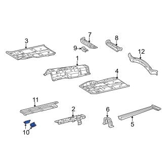 New OEM Right Floor Side Rail Bracket Fits, 2004-2006 Lexus LS - Part # 5725750030