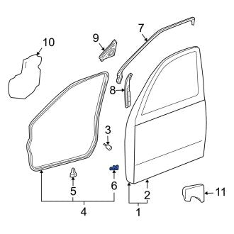 New OEM Front Left Lower Door Seal Clip Fits, 2001-2006 Lexus LS - Part # 6786650011