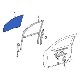 New OEM Front Right Door Glass Fits, 2001-2006 Lexus LS - Part # 6810150180