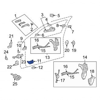 New OEM Rear Left Interior Door Handle Trim Fits, 2001-2006 Lexus LS - Part # 6928850010A1