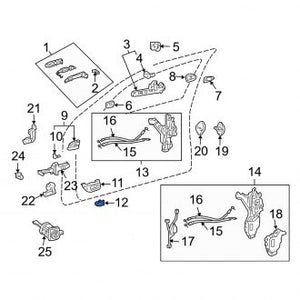 New OEM Genuine Lexus, Rear Right Inner Interior Door Handle Bezel Cap - Part # 6929750020A1