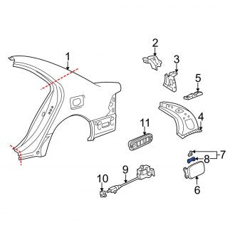 New OEM Genuine Lexus, Rear Fuel Door Bumper - Part # 7735848010