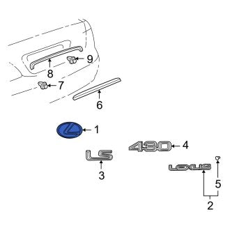 New OEM Rear Deck Lid Emblem Fits, 2004-2006 Lexus LS - Part # 9097502026