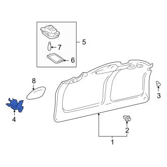 New OEM Deck Lid Trim Bracket Fits, 2001-2006 Lexus LS - Part # 6475150030