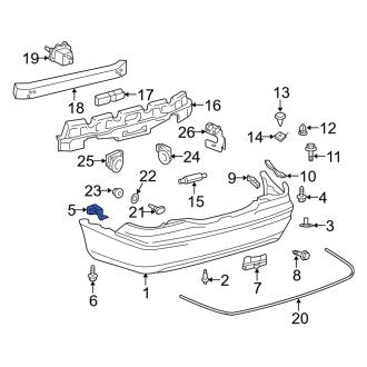 New OEM Rear Right Bumper Cover Bracket Fits, 2001-2006 Lexus LS - Part # 5256550040