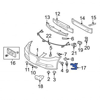 New OEM Front Right Bumper Cover Insulator Fits, 2008-2009 Lexus LS - Part # 5242250010