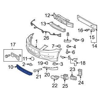 New OEM Front Lower Grille Fits, 2010-2012 Lexus LS - Part # 5311250230