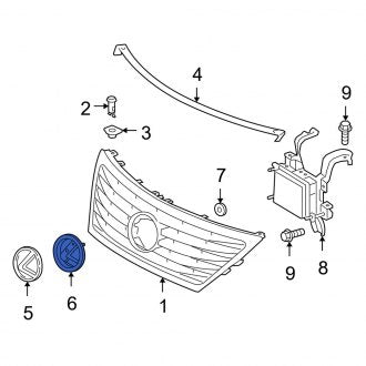 New OEM Grille Emblem Bracket Fits, 2010-2012 Lexus LS - Part # 7531250011