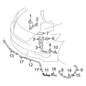 New OEM Front Headlight Washer Hose Fits, 2010-2012 Lexus LS - Part # 8527550020