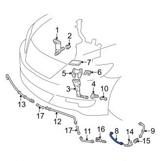 New OEM Front Headlight Washer Hose Fits, 2010-2012 Lexus LS - Part # 8534387702