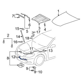 New OEM Hood Release Cable Bracket Fits, 2007-2017 Lexus LS - Part # 5362950050