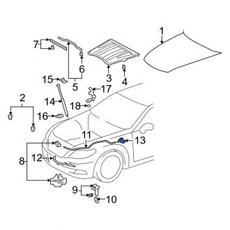 New OEM Front Hood Release Handle Fits, 2007-2011 Lexus ES - Part # 5360102020C0