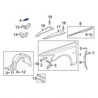 New OEM Fender Spacer Fits, 2007-2012 Lexus LS - Part # 5387850020
