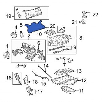 New OEM Right Engine Valve Cover Gasket Fits, 2008-2011 Lexus GS - Part # 1121338030