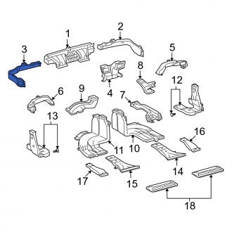 New OEM Front Left Instrument Panel Air Duct Fits, 2007-2012 Lexus LS - Part # 5597150080