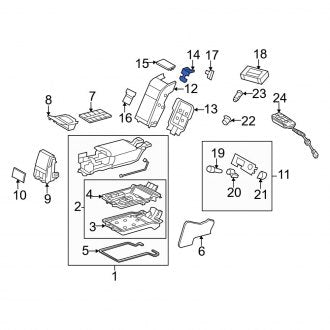 New OEM Rear Console Bracket Fits, 2007-2017 Lexus LS - Part # 589F550010